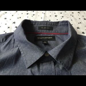 Men’s BR Dark Blue, Slim Fit, Short-sleeved, M